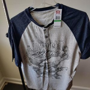 Ecko Unltd. Men's Eagle Wings Raglan Henley Large
